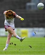 2 August 2021; Kate Slevin of Galway takes a free during the TG4 All-Ireland Senior Ladies Football Championship Quarter-Final match between Mayo and Galway at Elverys MacHale Park in Castlebar, Co Mayo. Photo by Piaras Ó Mídheach/Sportsfile