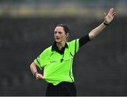 2 August 2021; Referee Maggie Farrelly during the TG4 All-Ireland Senior Ladies Football Championship Quarter-Final match between Mayo and Galway at Elverys MacHale Park in Castlebar, Co Mayo. Photo by Piaras Ó Mídheach/Sportsfile
