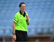 2 August 2021; Referee Maggie Farrelly during the TG4 All-Ireland Senior Ladies Football Championship Quarter-Final match between Mayo and Galway at Elverys MacHale Park in Castlebar, Co Mayo. Photo by Piaras Ó Mídheach/Sportsfile