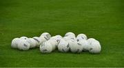 2 August 2021; Gaelic footballs on the pitch before the 2021 Electric Ireland Leinster Minor Football Championship Final match between Meath and Dublin at Bord Na Mona O'Connor Park in Tullamore, Offaly. Photo by Ray McManus/Sportsfile
