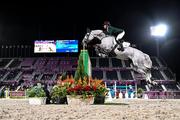 3 August 2021; Darragh Kenny of Ireland riding Cartello during the jumping individual qualifier at the Equestrian Park during the 2020 Tokyo Summer Olympic Games in Tokyo, Japan. Photo by Stephen McCarthy/Sportsfile