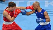 3 August 2021; Roniel Iglesias of Cuba, right, and Pat McCormack of Great Britain during their men's welterweight final bout at the Kokugikan Arena during the 2020 Tokyo Summer Olympic Games in Tokyo, Japan. Photo by Brendan Moran/Sportsfile