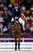 3 August 2021; Martin Dopazo of Argentina riding Quintino 9 during the jumping individual qualifier at the Equestrian Park during the 2020 Tokyo Summer Olympic Games in Tokyo, Japan. Photo by Stephen McCarthy/Sportsfile