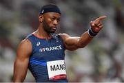 3 August 2021; Aurel Manga of France prior to winning the men's 110m hurdles at the Olympic Stadium during the 2020 Tokyo Summer Olympic Games in Tokyo, Japan. Photo by Ramsey Cardy/Sportsfile