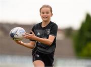 3 August 2021; Ellis-Belle Carty, age 11, in action during the Bank of Ireland Leinster Rugby Summer Camp at Enniscorthy RFC in Enniscorthy, Wexford. Photo by Matt Browne/Sportsfile