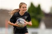3 August 2021; Ellis-Belle Carty, age 11, in action during the Bank of Ireland Leinster Rugby Summer Camp at Enniscorthy RFC in Enniscorthy, Wexford. Photo by Matt Browne/Sportsfile
