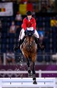 3 August 2021; Jessica Springsteen of USA riding Don Juan Van De Donkhoeve during the jumping individual qualifier at the Equestrian Park during the 2020 Tokyo Summer Olympic Games in Tokyo, Japan. Photo by Stephen McCarthy/Sportsfile
