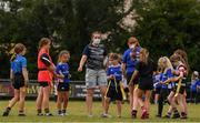 3 August 2021; Coach Daisy Earle with participants from  the Bank of Ireland Leinster Rugby Summer Camp at Enniscorthy RFC in Enniscorthy, Wexford. Photo by Matt Browne/Sportsfile