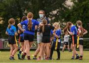 3 August 2021; Coach Daisy Earle with participants during the Bank of Ireland Leinster Rugby Summer Camp at Enniscorthy RFC in Enniscorthy, Wexford. Photo by Matt Browne/Sportsfile