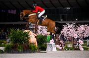 3 August 2021; Anna Kellnerova of Czech Republic riding Catch Me If Can Old during the jumping individual qualifier at the Equestrian Park during the 2020 Tokyo Summer Olympic Games in Tokyo, Japan. Photo by Stephen McCarthy/Sportsfile