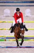 3 August 2021; Alex Opatrny of Czech Republic riding Forewer during the jumping individual qualifier at the Equestrian Park during the 2020 Tokyo Summer Olympic Games in Tokyo, Japan. Photo by Stephen McCarthy/Sportsfile