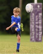 3 August 2021; Adam Rothwell, age 6, in action during the Bank of Ireland Leinster Rugby Summer Camp at Enniscorthy RFC in Enniscorthy, Wexford. Photo by Matt Browne/Sportsfile