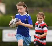 3 August 2021; Carly Quigley, age 8, in action during the Bank of Ireland Leinster Rugby Summer Camp at Enniscorthy RFC in Enniscorthy, Wexford. Photo by Matt Browne/Sportsfile