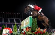 3 August 2021; Steve Guerdat of Switzerland riding Venard De Cerisy during the jumping individual qualifier at the Equestrian Park during the 2020 Tokyo Summer Olympic Games in Tokyo, Japan. Photo by Stephen McCarthy/Sportsfile