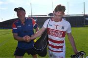 23 July 2021; Cork goalkeeper Patrick Collins with Cork selector Ger Cunningham after the GAA Hurling All-Ireland Senior Championship Round 2 match between Clare and Cork at LIT Gaelic Grounds in Limerick. Photo by Piaras Ó Mídheach/Sportsfile