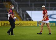 31 July 2021; Luke Meade of Cork leaves the pitch to receive medical attention for an injury during the GAA Hurling All-Ireland Senior Championship Quarter-Final match between Dublin and Cork at Semple Stadium in Thurles, Tipperary. Photo by Piaras Ó Mídheach/Sportsfile