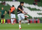 3 August 2021; Shinji Kagawa of PAOK warms up before the UEFA Europa Conference League third qualifying round first leg match between Bohemians and PAOK at Aviva Stadium in Dublin. Photo by Harry Murphy/Sportsfile