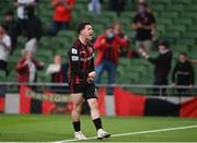 3 August 2021; Ali Coote of Bohemians celebrates after scoring his side's second goal during the UEFA Europa Conference League third qualifying round first leg match between Bohemians and PAOK at Aviva Stadium in Dublin. Photo by Harry Murphy/Sportsfile