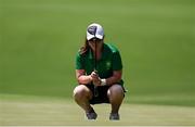 4 August 2021; Leona Maguire of Ireland lines up a putt on the 11th green during round one of the women's individual stroke play at the Kasumigaseki Country Club during the 2020 Tokyo Summer Olympic Games in Kawagoe, Saitama, Japan. Photo by Brendan Moran/Sportsfile