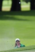 4 August 2021; Leona Maguire of Ireland watches her chip shot out of a bunker on to the 11th green during round one of the women's individual stroke play at the Kasumigaseki Country Club during the 2020 Tokyo Summer Olympic Games in Kawagoe, Saitama, Japan. Photo by Brendan Moran/Sportsfile