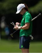 4 August 2021; Leona Maguire of Ireland checks her notes during round one of the women's individual stroke play at the Kasumigaseki Country Club during the 2020 Tokyo Summer Olympic Games in Kawagoe, Saitama, Japan. Photo by Brendan Moran/Sportsfile