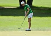 4 August 2021; Stephanie Meadow of Ireland putts on the 13th green during round one of the women's individual stroke play at the Kasumigaseki Country Club during the 2020 Tokyo Summer Olympic Games in Kawagoe, Saitama, Japan. Photo by Brendan Moran/Sportsfile