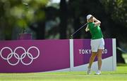 4 August 2021; Stephanie Meadow of Ireland watches her drive on the 14th tee box during round one of the women's individual stroke play at the Kasumigaseki Country Club during the 2020 Tokyo Summer Olympic Games in Kawagoe, Saitama, Japan. Photo by Brendan Moran/Sportsfile