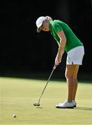 4 August 2021; Stephanie Meadow of Ireland putts for a birdie on the 17th green during round one of the women's individual stroke play at the Kasumigaseki Country Club during the 2020 Tokyo Summer Olympic Games in Kawagoe, Saitama, Japan. Photo by Brendan Moran/Sportsfile