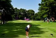 4 August 2021; Perrine Delacour of France tees off at the 16th tee box during round one of the women's individual stroke play at the Kasumigaseki Country Club during the 2020 Tokyo Summer Olympic Games in Kawagoe, Saitama, Japan. Photo by Brendan Moran/Sportsfile