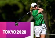 4 August 2021; Stephenie Meadow of Ireland watches her drive off the 18th tee box during round one of the women's individual stroke play at the Kasumigaseki Country Club during the 2020 Tokyo Summer Olympic Games in Kawagoe, Saitama, Japan. Photo by Brendan Moran/Sportsfile