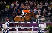 4 August 2021; Bronze medalist Maikel van der Vleuten of Netherlands riding Beauville Z in the jumping individual final at the Equestrian Park during the 2020 Tokyo Summer Olympic Games in Tokyo, Japan. Photo by Stephen McCarthy/Sportsfile