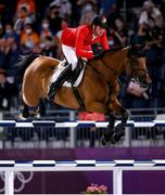 4 August 2021; Daniel Deusser of Germany riding Killer Queen during the jumping individual final at the Equestrian Park during the 2020 Tokyo Summer Olympic Games in Tokyo, Japan. Photo by Stephen McCarthy/Sportsfile