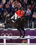 4 August 2021; Jerome Guery of Belgium riding Quel Homme De Hus during the jumping individual final at the Equestrian Park during the 2020 Tokyo Summer Olympic Games in Tokyo, Japan. Photo by Stephen McCarthy/Sportsfile