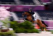 4 August 2021; Ashlee Bond of Israel riding Donatello 141 during the jumping individual final at the Equestrian Park during the 2020 Tokyo Summer Olympic Games in Tokyo, Japan. Photo by Stephen McCarthy/Sportsfile