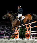 4 August 2021; Geir Gulliksen of Norway riding Quatro during the jumping individual final at the Equestrian Park during the 2020 Tokyo Summer Olympic Games in Tokyo, Japan. Photo by Stephen McCarthy/Sportsfile