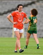 1 August 2021; Tiarna Grimes of Armagh dejected after the TG4 Ladies Football All-Ireland Championship Quarter-Final match between Armagh and Meath at St Tiernach's Park in Clones, Monaghan. Photo by Sam Barnes/Sportsfile