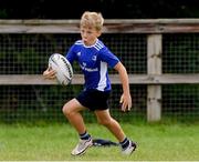 4 August 2021; Matthew Williams, age 8, in action during the Bank of Ireland Leinster Rugby Summer Camp at Coolmine RFC in Dublin. Photo by Matt Browne/Sportsfile