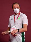 5 August 2021; Ireland coach Andrei Fedotov during the women's individual fencing ranking round at Musashino Forest Sport Plaza on day 13 during the 2020 Tokyo Summer Olympic Games in Tokyo, Japan. Photo by Brendan Moran/Sportsfile