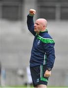 31 July 2021; Fermanagh manager Joe Baldwin celebrates after the Lory Meagher Cup Final match between Fermanagh and Cavan at Croke Park in Dublin.  Photo by Sam Barnes/Sportsfile