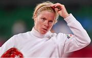 5 August 2021; Annika Schleu of Germany during the women's individual fencing ranking round at Musashino Forest Sport Plaza on day 13 during the 2020 Tokyo Summer Olympic Games in Tokyo, Japan. Photo by Brendan Moran/Sportsfile