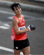 5 August 2021; Koki Ikeda of Japan celebrates finising 2nd in the men's 20 kilometre walk final at Sapporo Odori Park on day 13 during the 2020 Tokyo Summer Olympic Games in Sapporo, Japan. Photo by Ramsey Cardy/Sportsfile