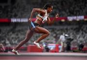 5 August 2021; Cynthia Bolingo of Belgium in action during round one of the women's 4 x 400 metre relay at the Olympic Stadium on day 13 during the 2020 Tokyo Summer Olympic Games in Tokyo, Japan. Photo by Stephen McCarthy/Sportsfile