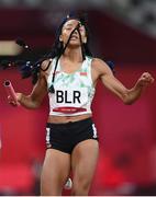 5 August 2021; Asteria Uzo Limai of Belarus in action during round one of the women's 4 x 400 metre relay at the Olympic Stadium on day 13 during the 2020 Tokyo Summer Olympic Games in Tokyo, Japan. Photo by Stephen McCarthy/Sportsfile