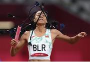 5 August 2021; Asteria Uzo Limai of Belarus in action during round one of the women's 4 x 400 metre relay at the Olympic Stadium on day 13 during the 2020 Tokyo Summer Olympic Games in Tokyo, Japan. Photo by Stephen McCarthy/Sportsfile