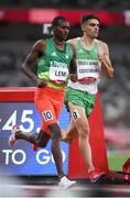 5 August 2021; Andrew Coscoran of Ireland, right, in action during the semi-final of the men's 1500 metres at the Olympic Stadium on day 13 during the 2020 Tokyo Summer Olympic Games in Tokyo, Japan. Photo by Stephen McCarthy/Sportsfile