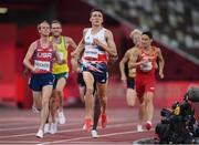 5 August 2021; Jake Wightman of Great Britain wins his semi-final of the men's 1500 metres at the Olympic Stadium on day 13 during the 2020 Tokyo Summer Olympic Games in Tokyo, Japan. Photo by Stephen McCarthy/Sportsfile