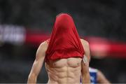 5 August 2021; Adel Mechaal of Spain reacts after the semi-final of the men's 1500 metres at the Olympic Stadium on day 13 during the 2020 Tokyo Summer Olympic Games in Tokyo, Japan. Photo by Stephen McCarthy/Sportsfile