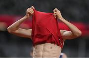 5 August 2021; Adel Mechaal of Spain reacts after the semi-final of the men's 1500 metres at the Olympic Stadium on day 13 during the 2020 Tokyo Summer Olympic Games in Tokyo, Japan. Photo by Stephen McCarthy/Sportsfile