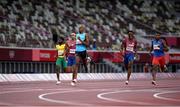 5 August 2021; Steven Gardiner of Bahamas, centre, on his way to winning the final of the men's 400 metres at the Olympic Stadium on day 13 during the 2020 Tokyo Summer Olympic Games in Tokyo, Japan. Photo by Stephen McCarthy/Sportsfile