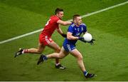 31 July 2021; Micheál Bannigan of Monaghan in action against Darren McCurry of Tyrone during the Ulster GAA Football Senior Championship Final match between Monaghan and Tyrone at Croke Park in Dublin. Photo by Sam Barnes/Sportsfile